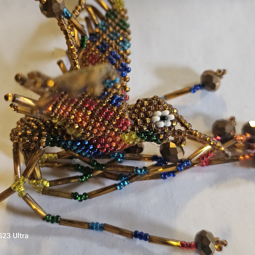 Colorful Beaded Bird Ornament